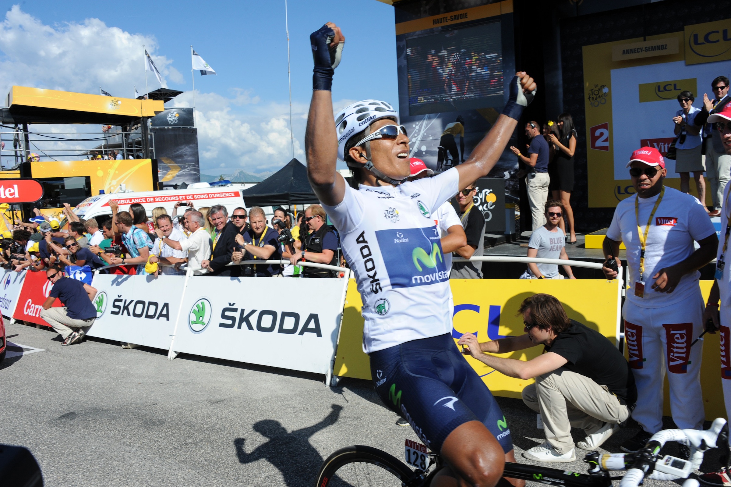 Nairo Quintana, Tour de France 2013, stage 20, salute, pic: ©Stefano Sirotti