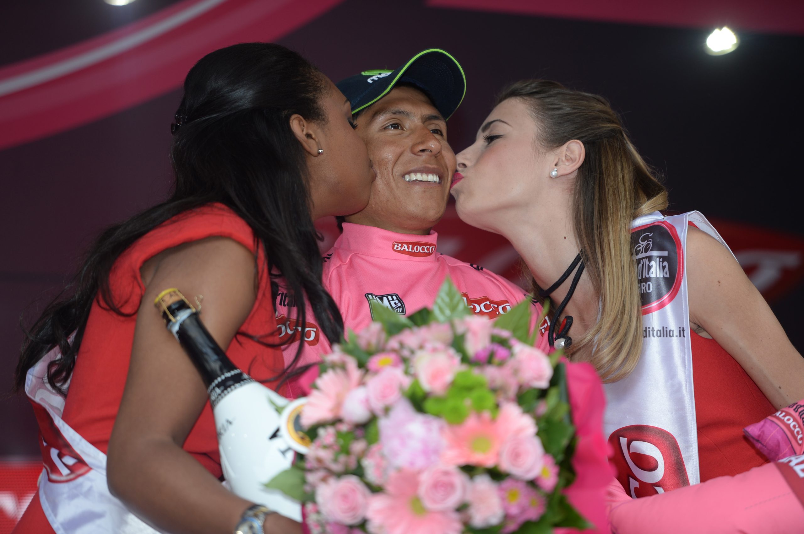 Nairo Quintana, podium, pink jersey, maglia rosa, Giro d