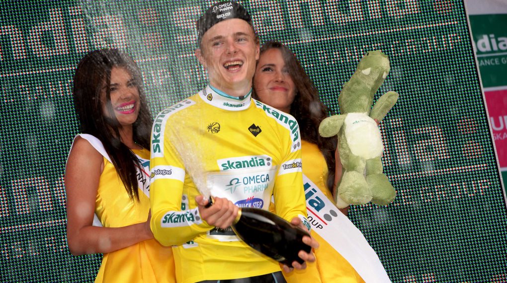 Petr Vakoc, yellow jersey, Tour of Poland, stage three, 2014, pic: Sirotti