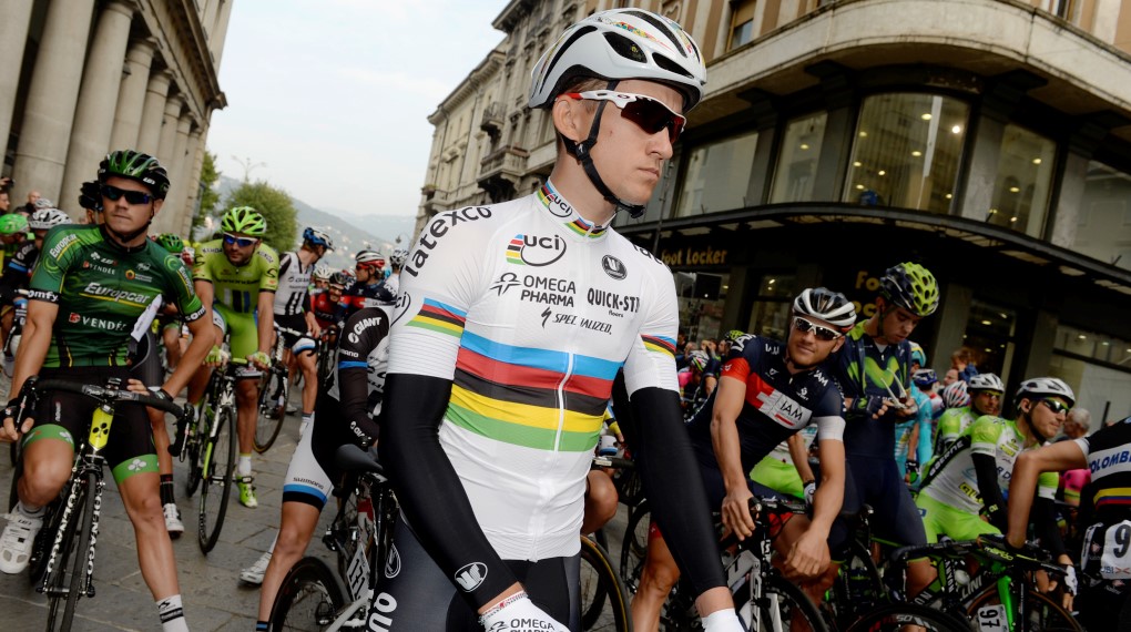 Michal Kwiatkowski, world champion, Giro di Lombardia, rainbow jersey, Omega Pharma-Quickstep, 2014, pic: Sirotti