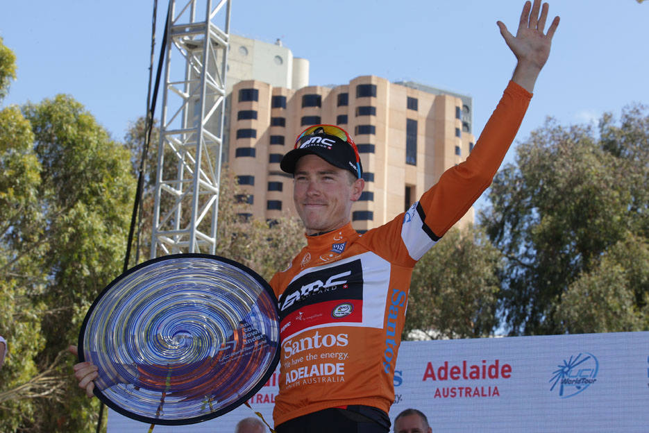 Rohan Dennis, BMC Racing, ochre jersey, Tour Down Under, pic: Tour Down Under, 2015